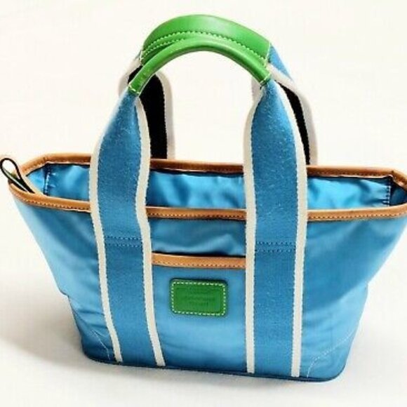 Vintage Coach Hampton Y2K Blue Handbag Tote Purse - Picture 1 of 12